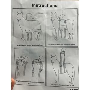 Labra Veterinarian Approved Dog Canine K9 Sling Lift with Adjustable Straps -NEW
